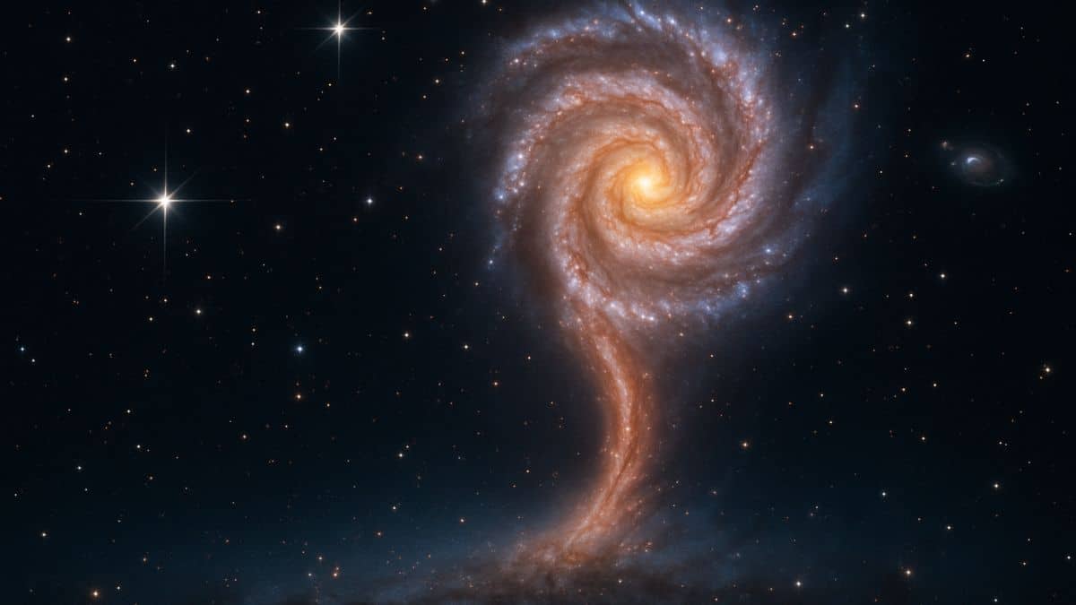 “on n’avait jamais vu ça” une tornade géante secoue l’espace lointain, et james webb révèle une galaxie dissimulée