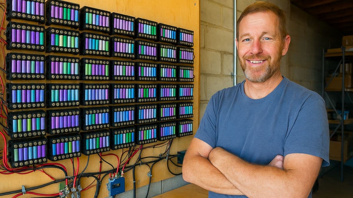 « plus de 650 batteries » il fait fonctionner sa maison entière depuis 2016 grâce à des batteries de vieux ordinateurs